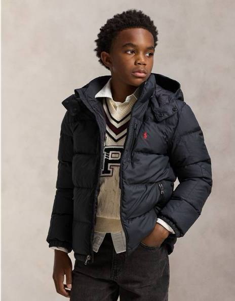 Doudoune à capuche noire Polo Ralph Lauren