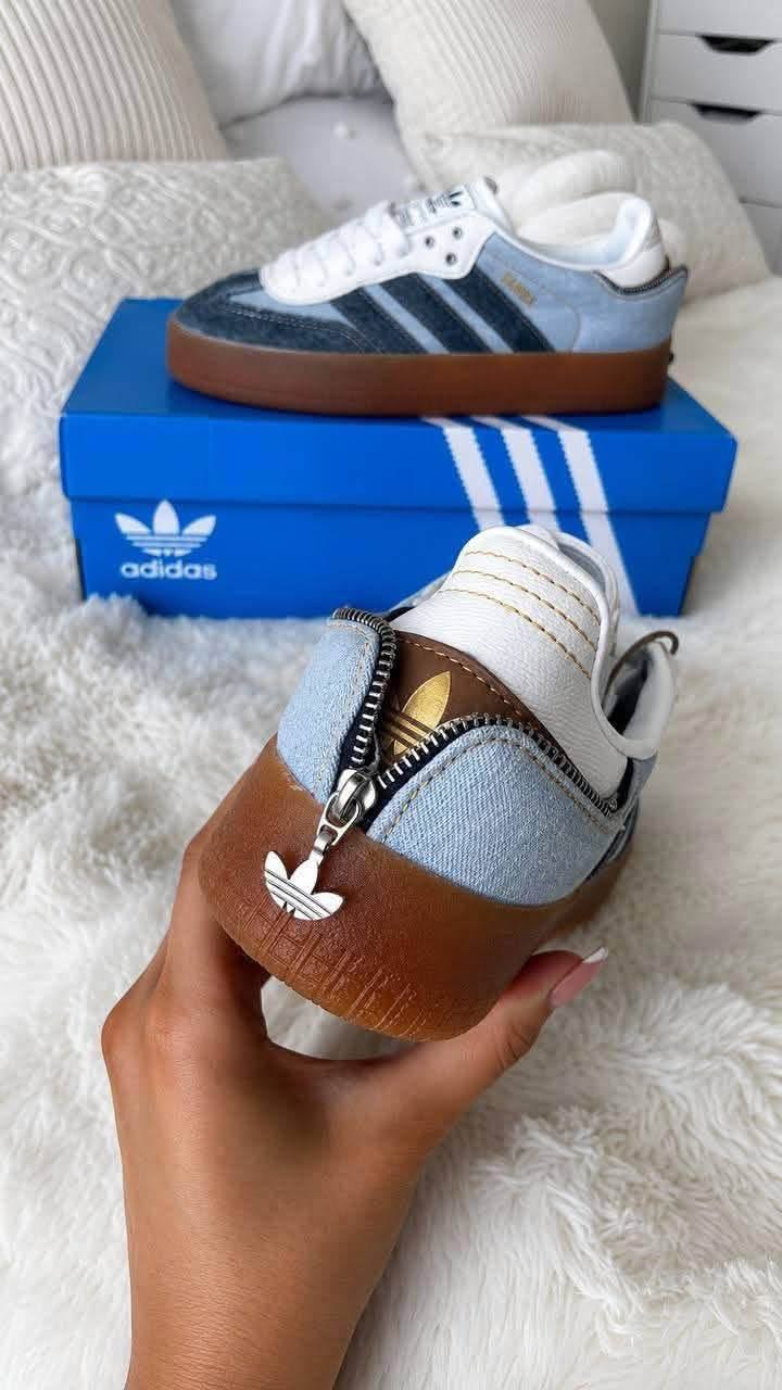 Baskets Adidas Samba denim avec zip au talon