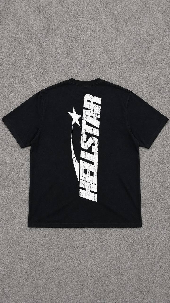 T-shirt Hellstar noir à logo vertical au dos