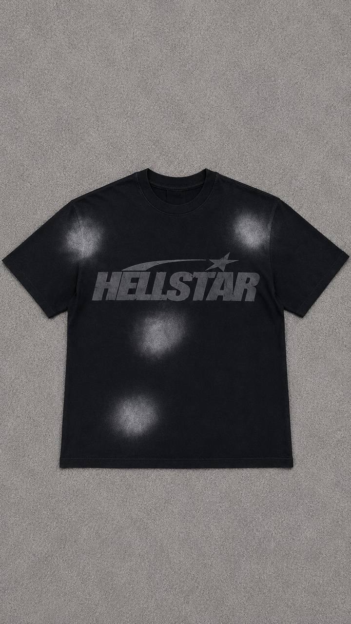 T-shirt Hellstar noir délavé effet tacheté