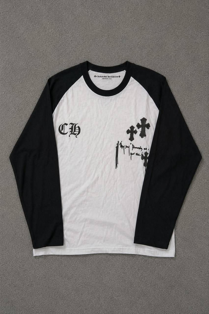 T-shirt raglan Chrome Hearts noir et blanc