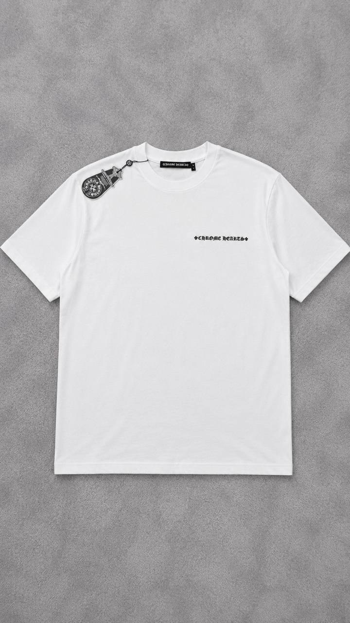 T-shirt blanc Chrome Hearts brodé poitrine