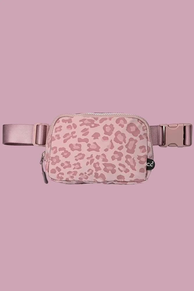 Sac banane léopard rose