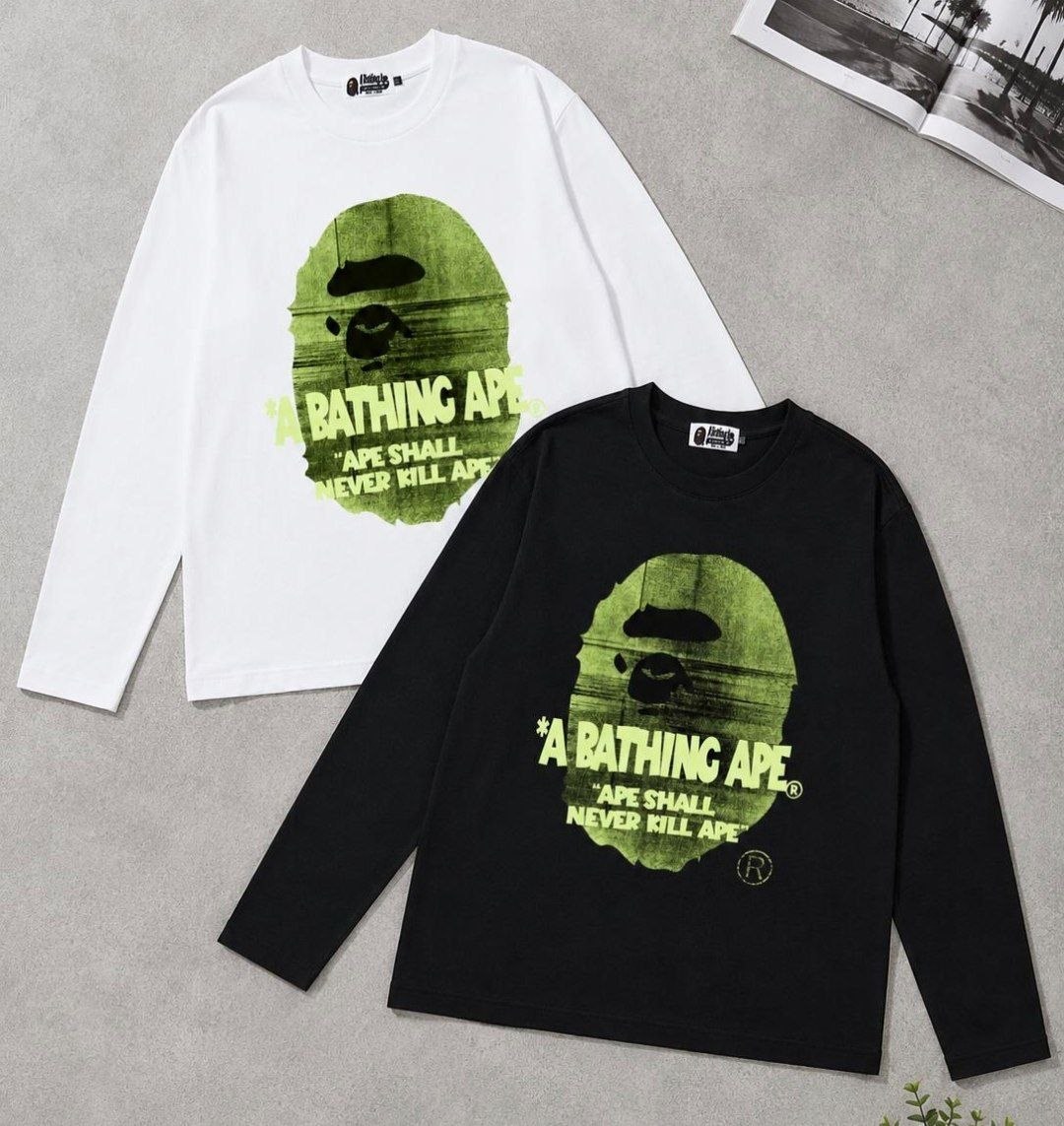 T-shirt manches longues Bape imprimé Ape Head