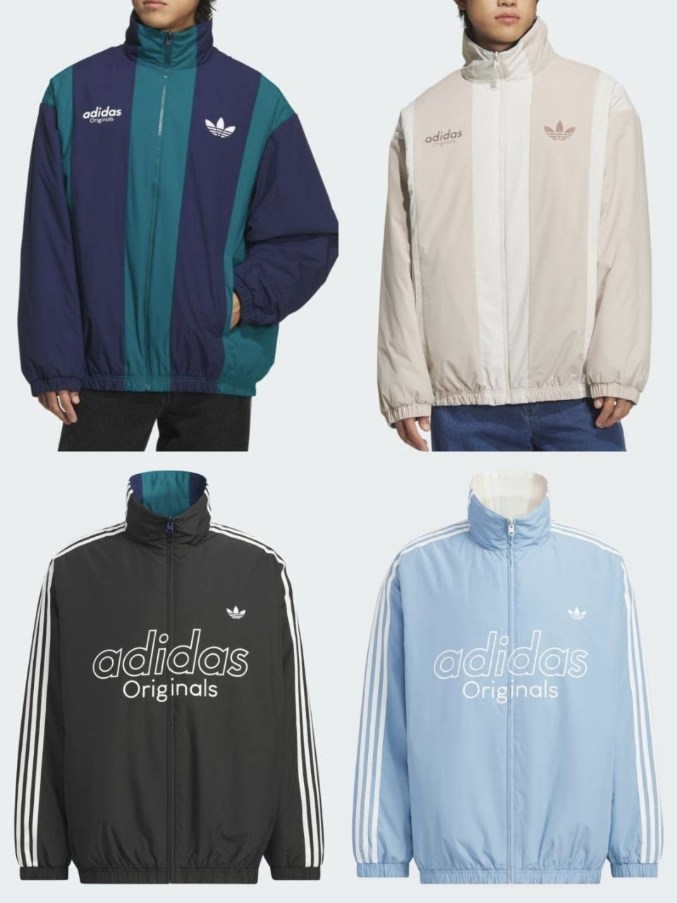 Vestes zippées Adidas Originals colorblock