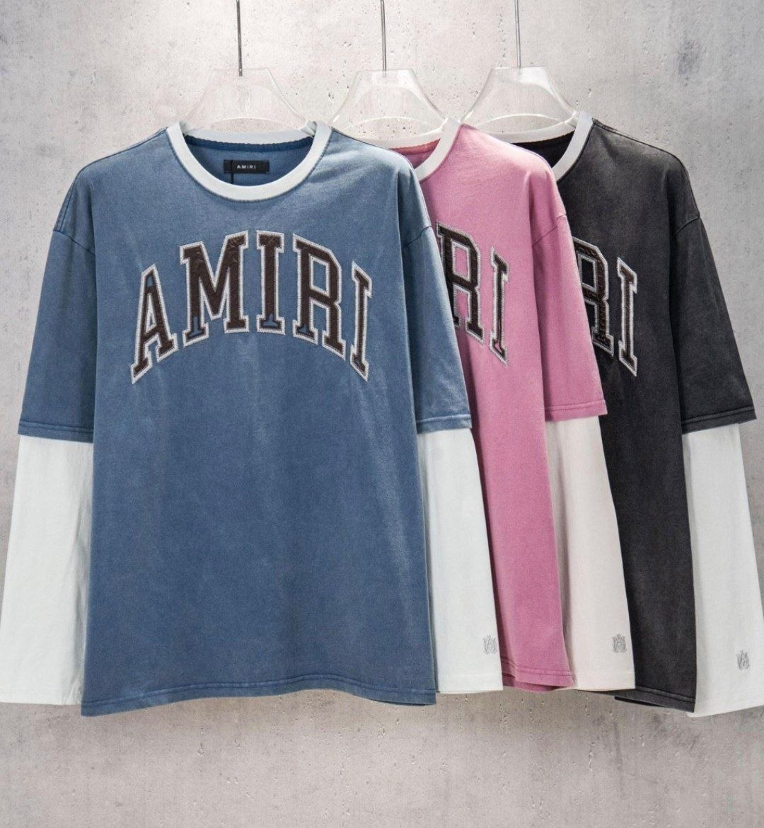 T-shirt bimatière manches longues Amiri