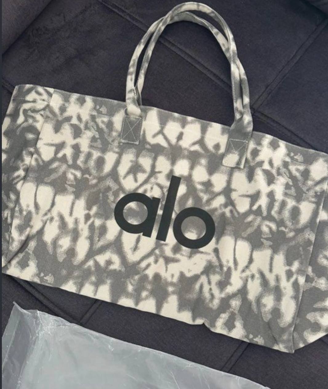 Grand sac cabas Alo Yoga tie and dye gris