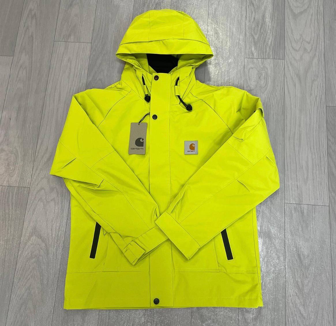 Veste à capuche imperméable Carhartt jaune fluo