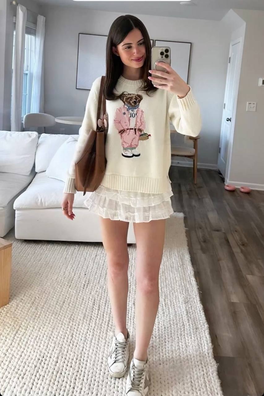 Pull Polo Ralph Lauren Polo Bear écru