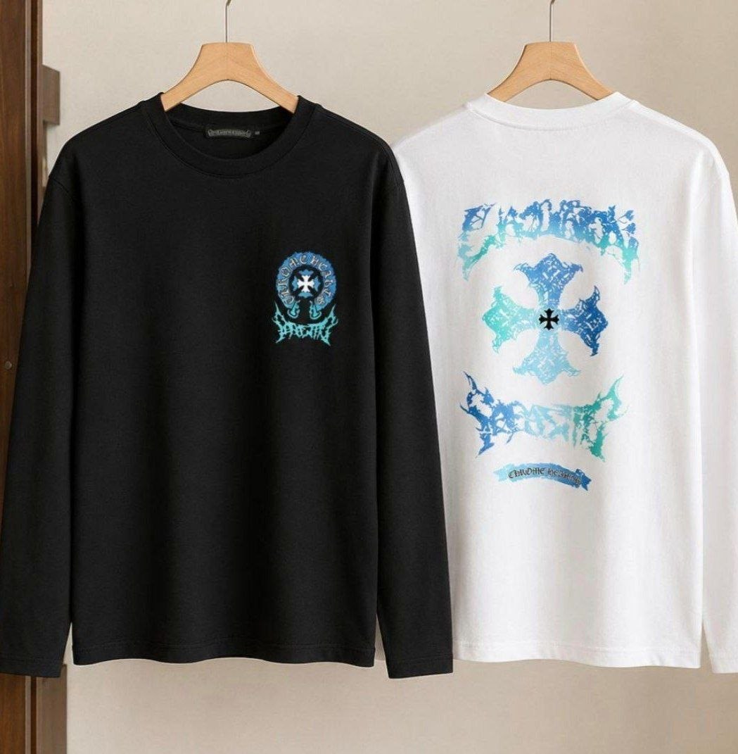 T-shirt manches longues Chrome Hearts motif bleu