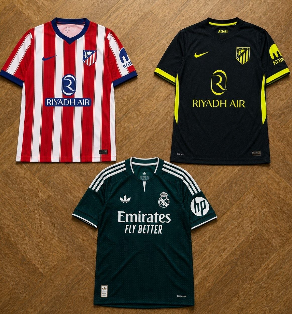 Maillots T-shirts Atlético et Real Madrid