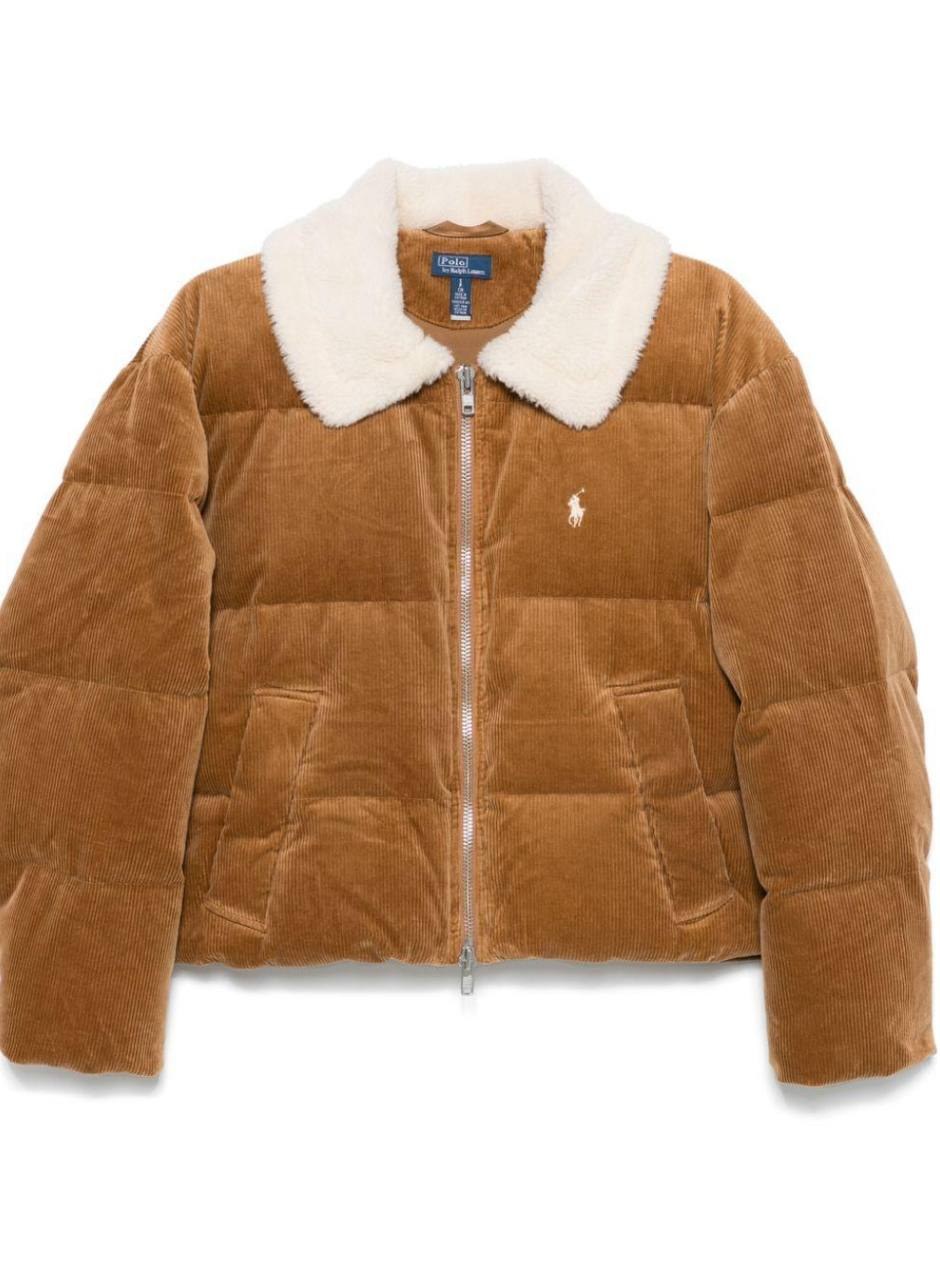 Doudoune Polo Ralph Lauren en velours côtelé camel