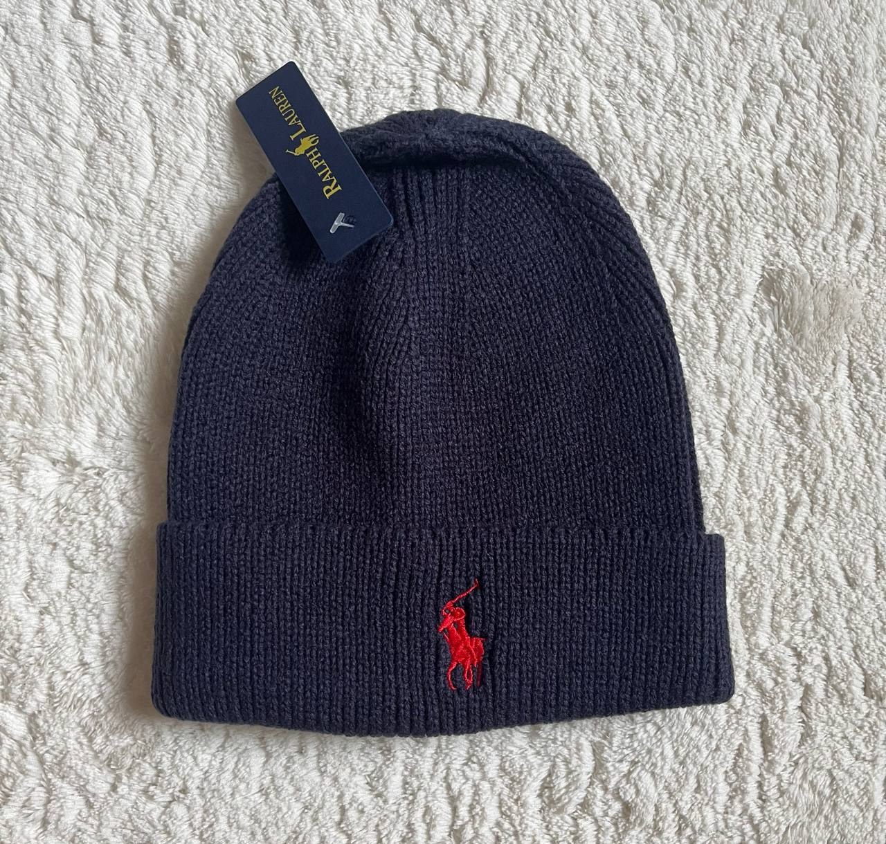 Bonnet en maille Ralph Lauren bleu marine