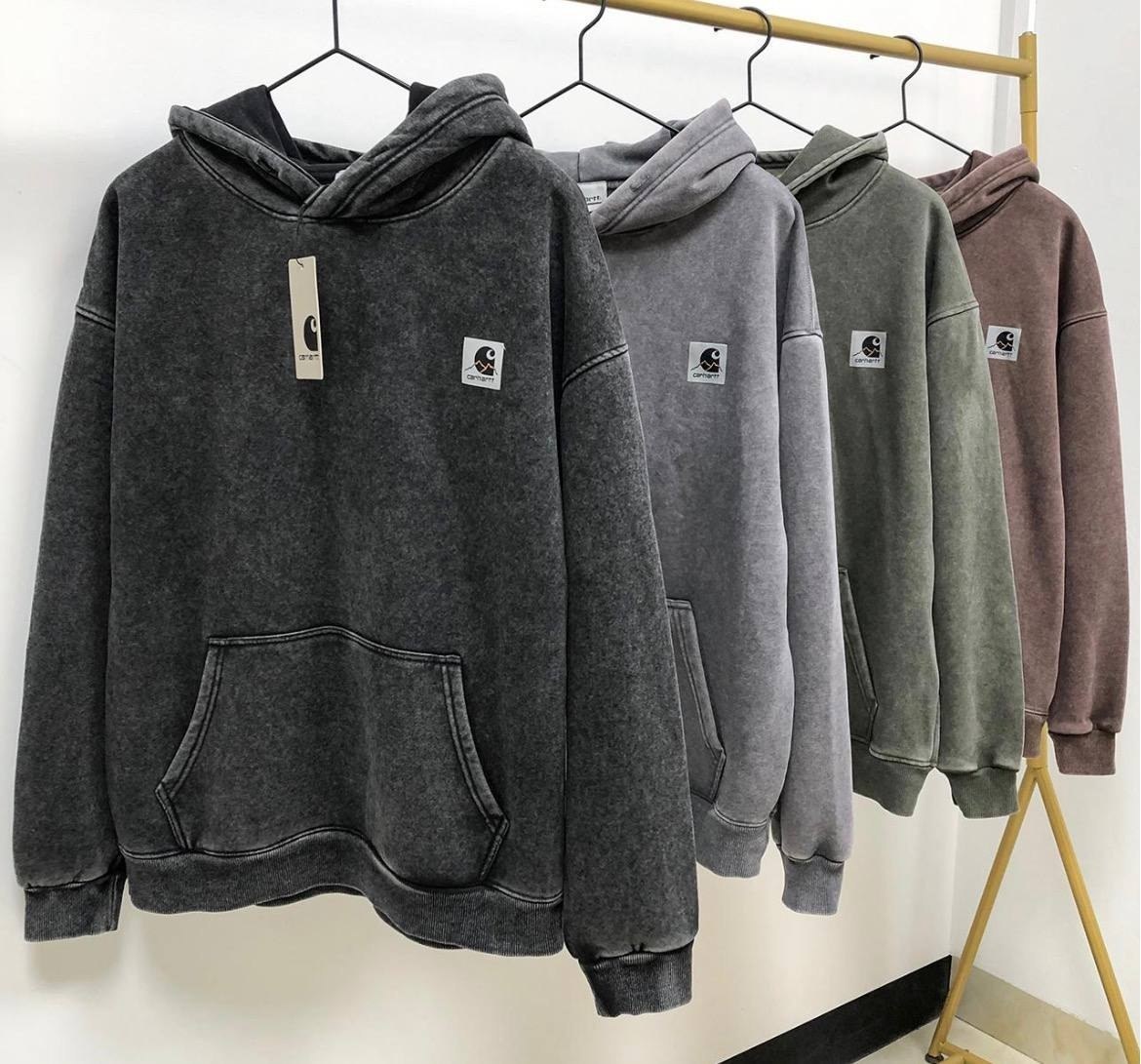 Sweat à capuche Carhartt délavé noir