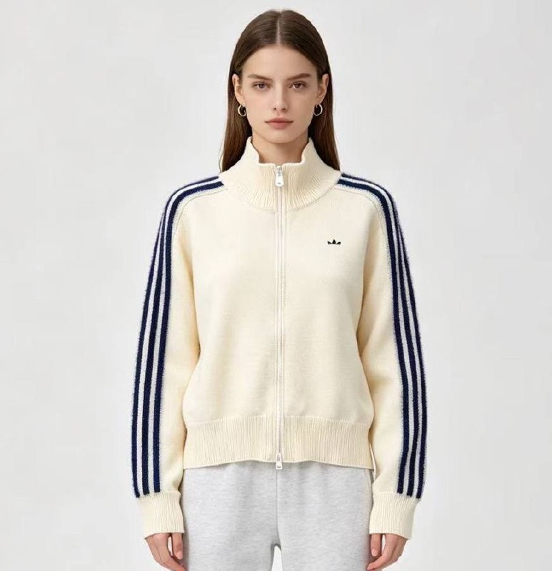 Gilet zippé en maille Adidas à trois bandes