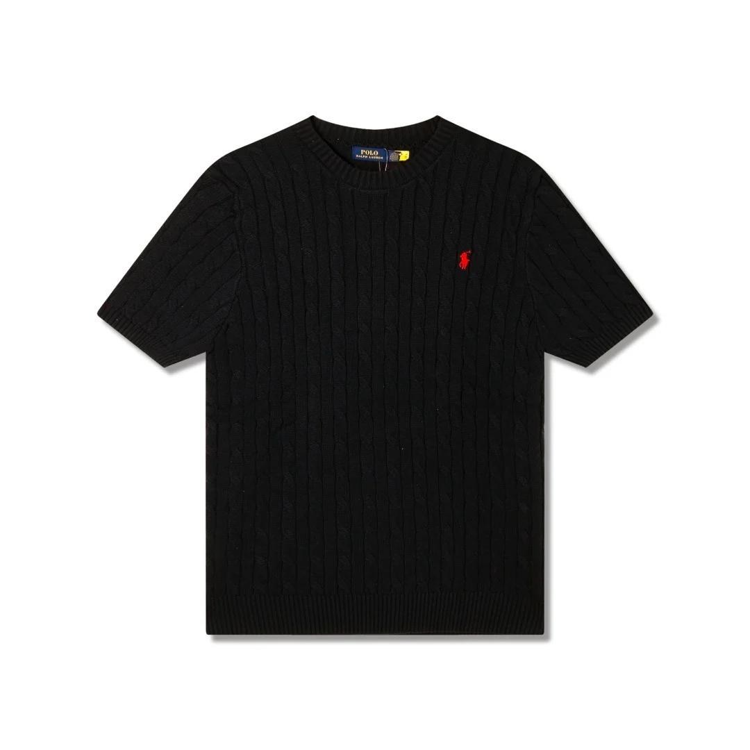 Pull en maille torsadée Ralph Lauren manches courtes