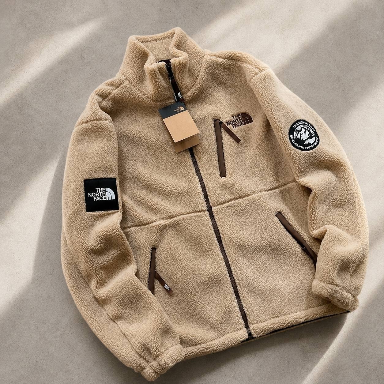 Veste zippée The North Face en polaire beige