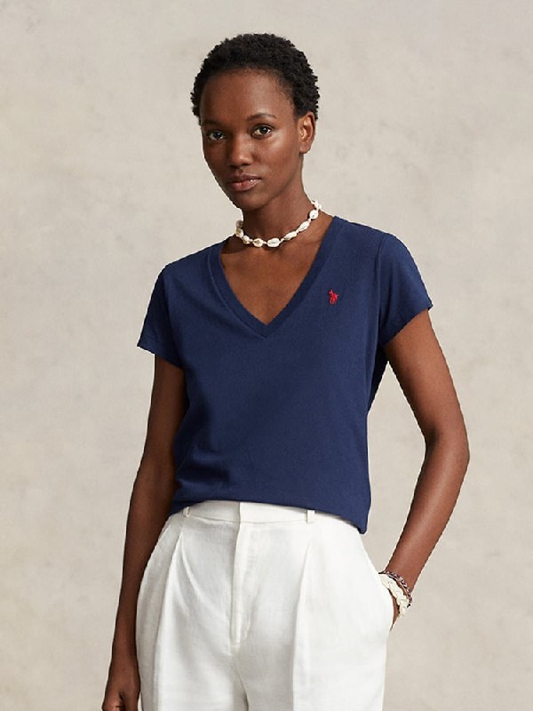 T-shirt col V femme Ralph Lauren