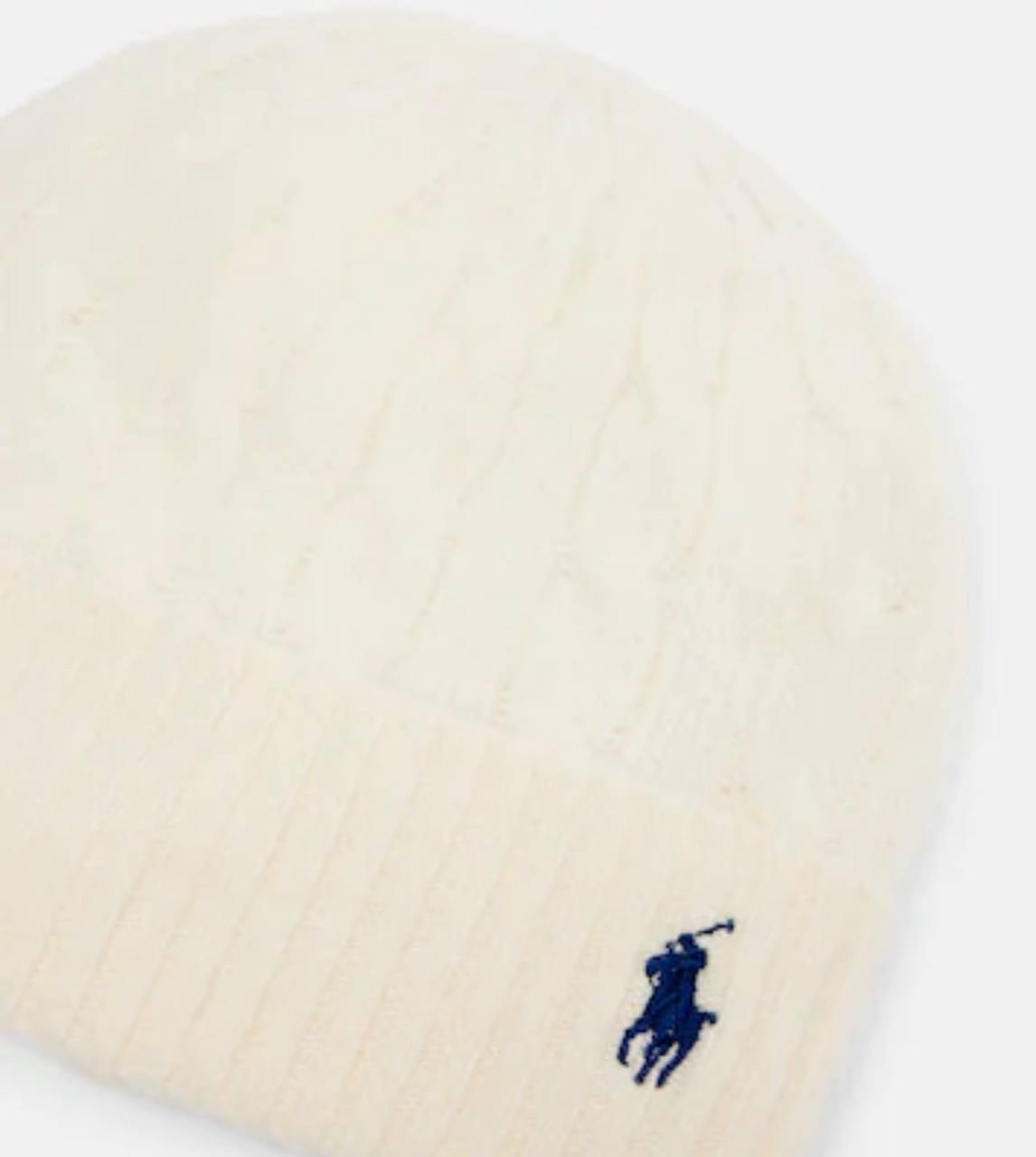 Bonnet torsadé Ralph Lauren blanc cassé