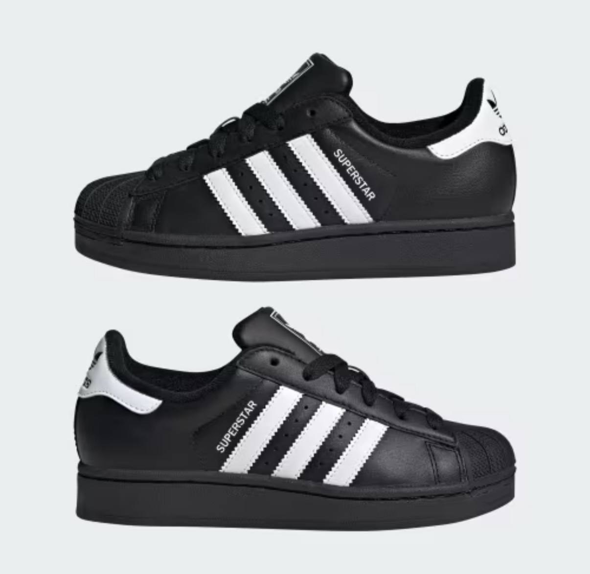 Baskets Adidas Superstar en cuir noir et blanc