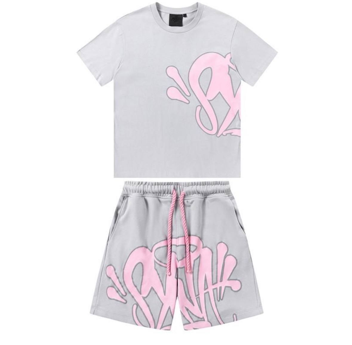 Ensemble t-shirt et short Synaworld gris et rose