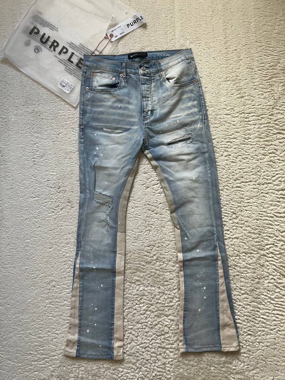 Jean évasé délavé Purple Brand effet usé