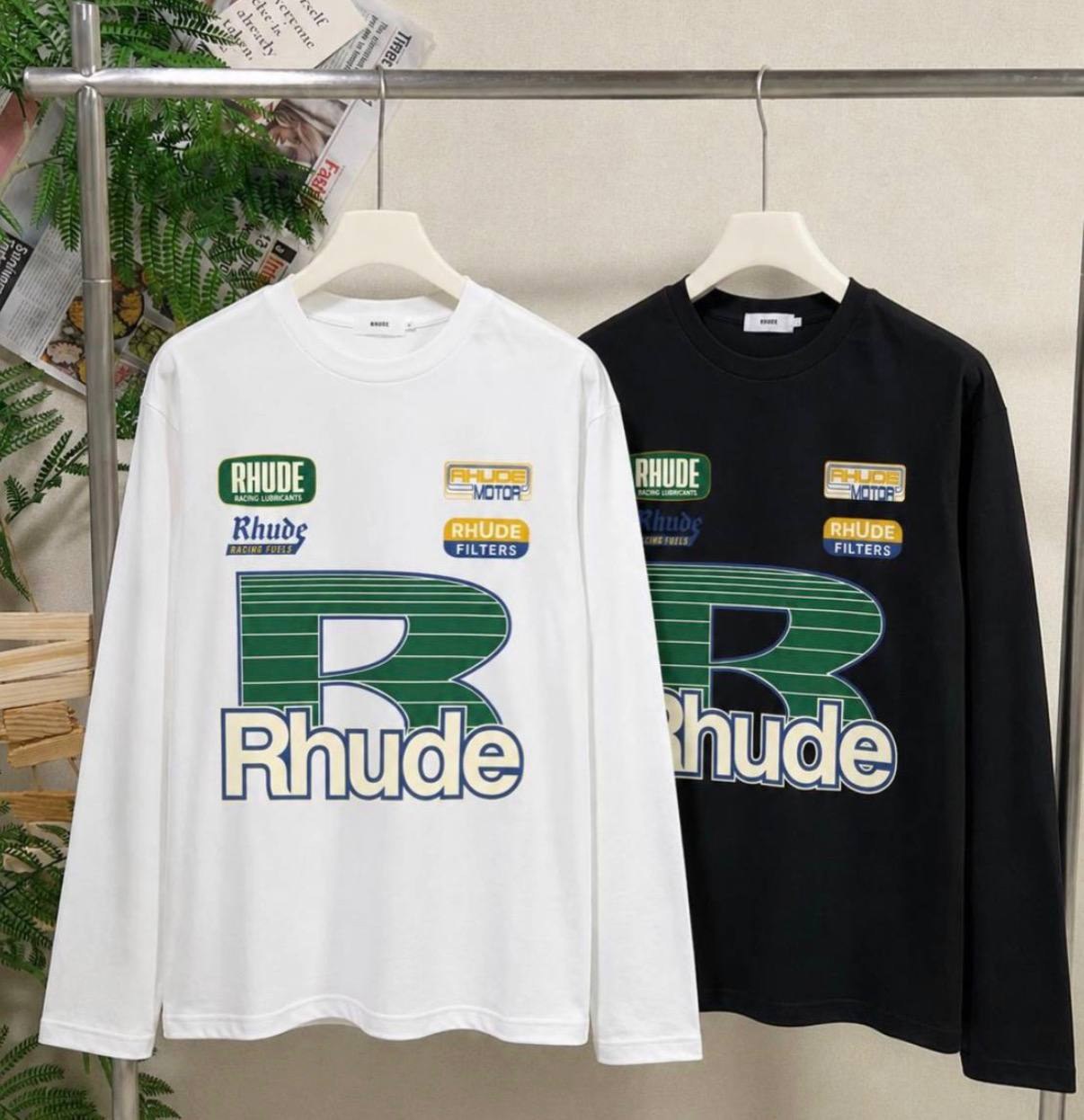 T-shirt à manches longues Rhude Racing blanc