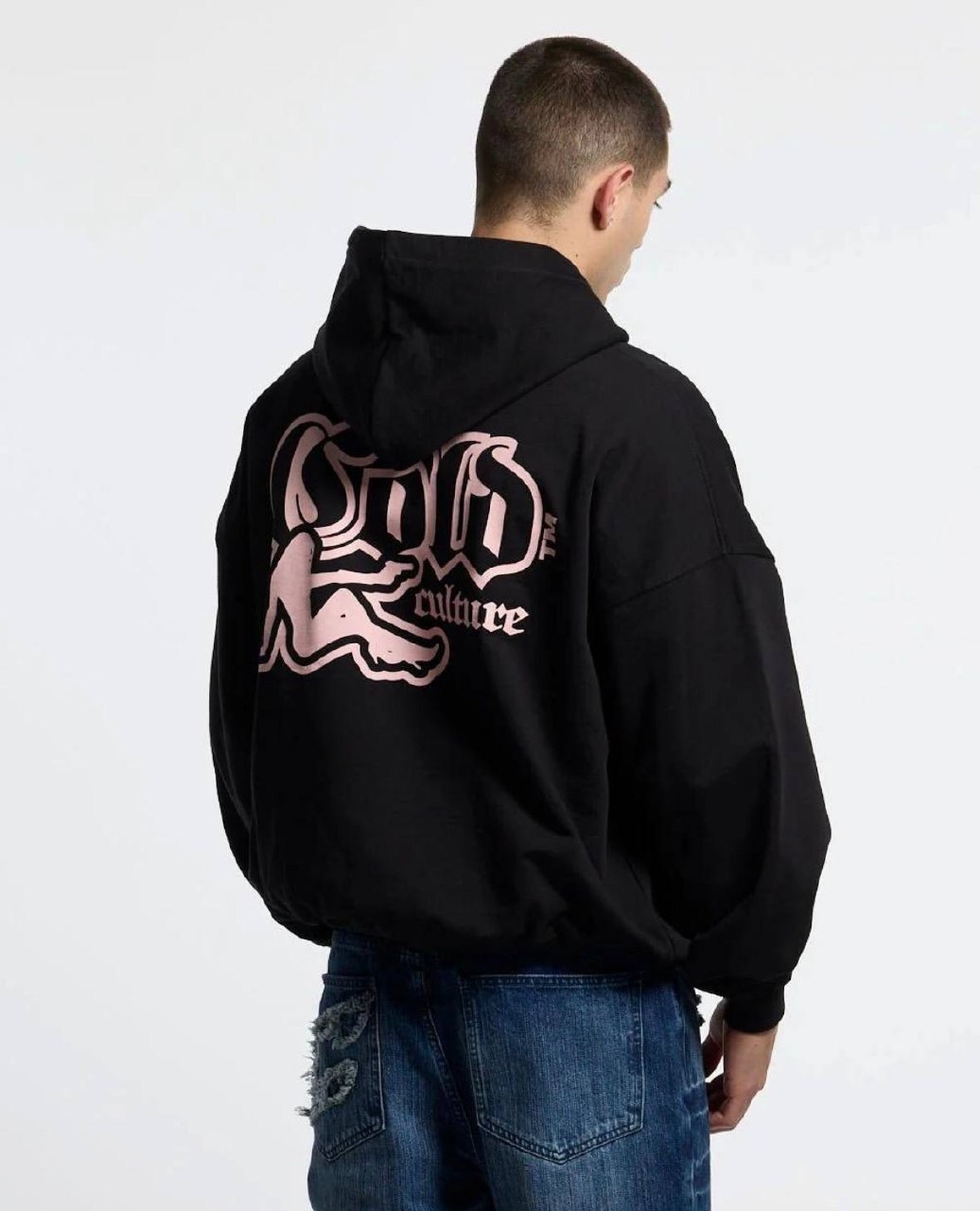 Sweat à capuche Cold Culture noir imprimé dos