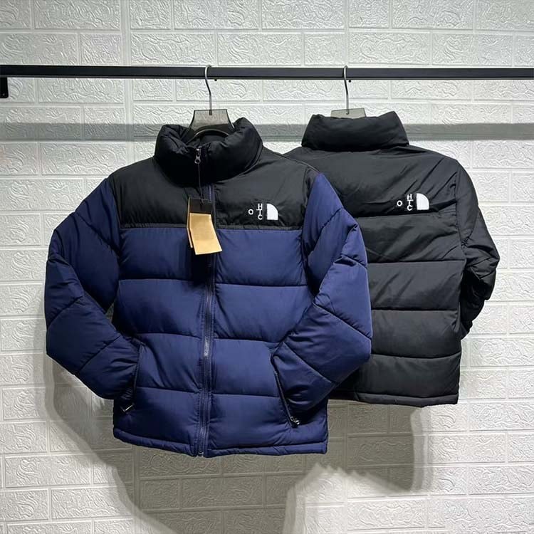 Doudoune The North Face Nuptse bicolore bleue et noire