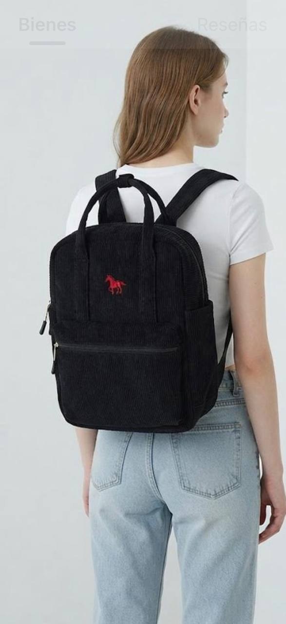 Sac à dos en velours côtelé noir Ralph Lauren