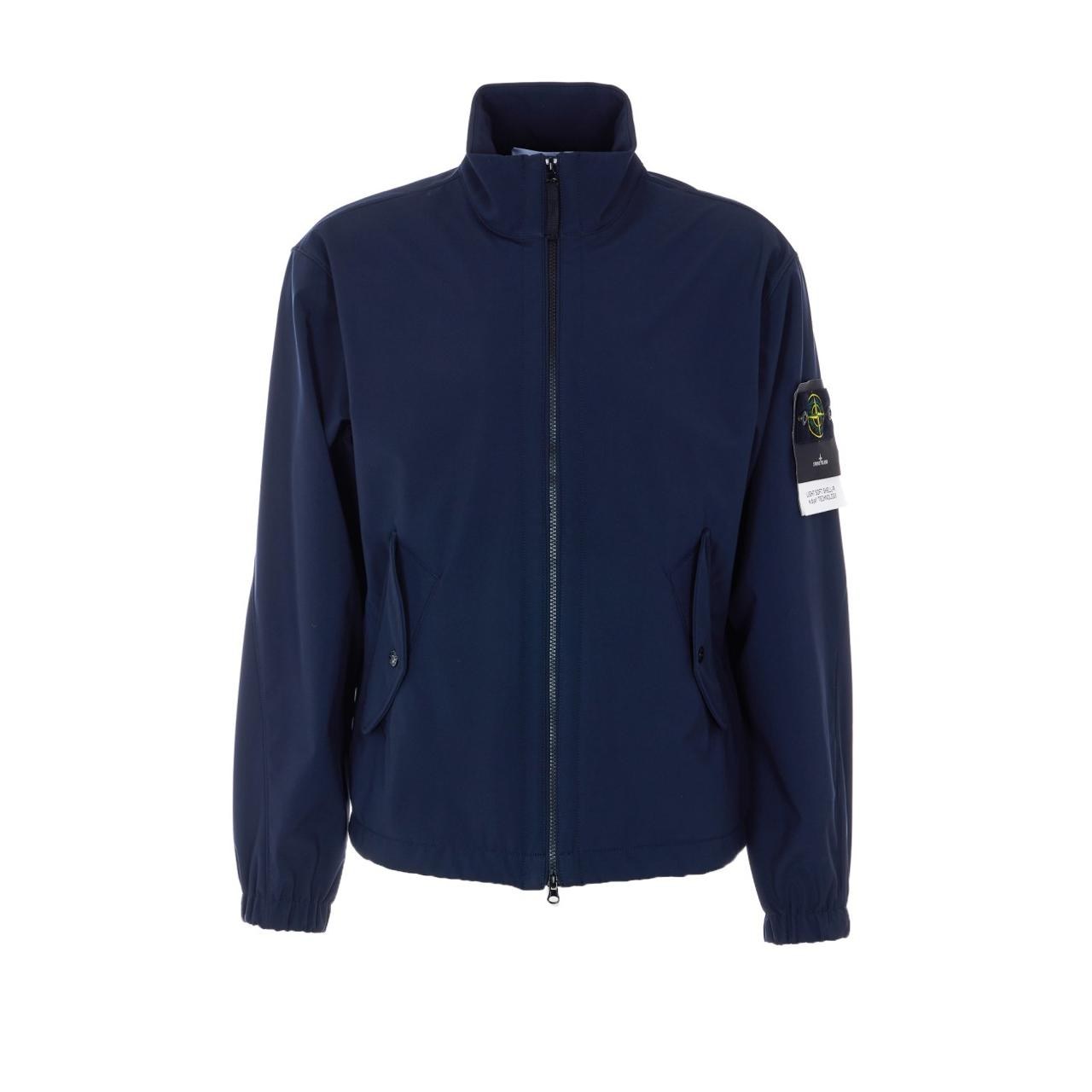Veste zippée Stone Island Soft Shell bleu marine