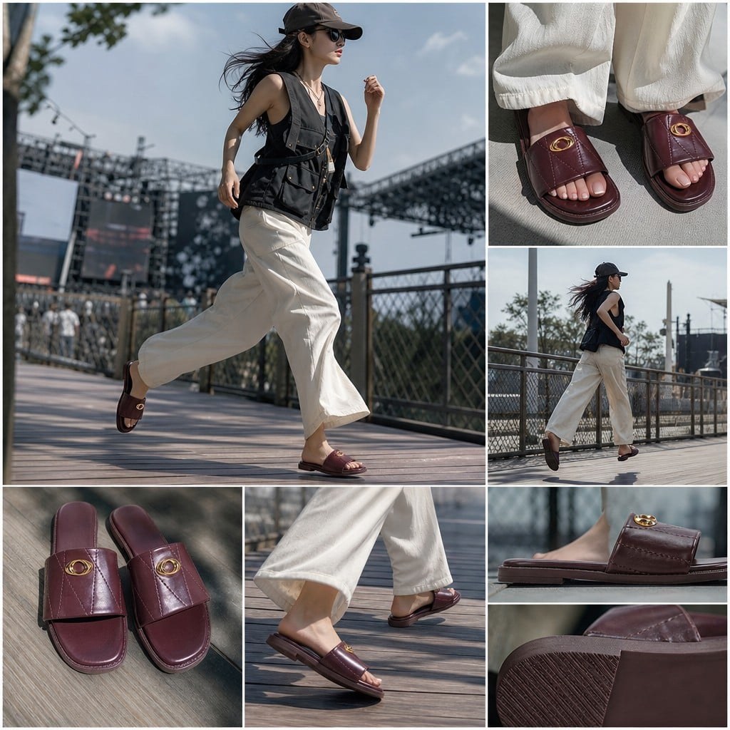 Chaussons Cuir Diamant Plates