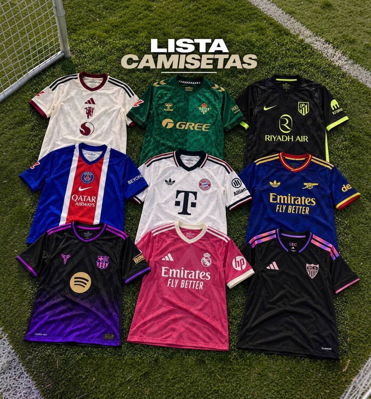 Liste T-shirts football