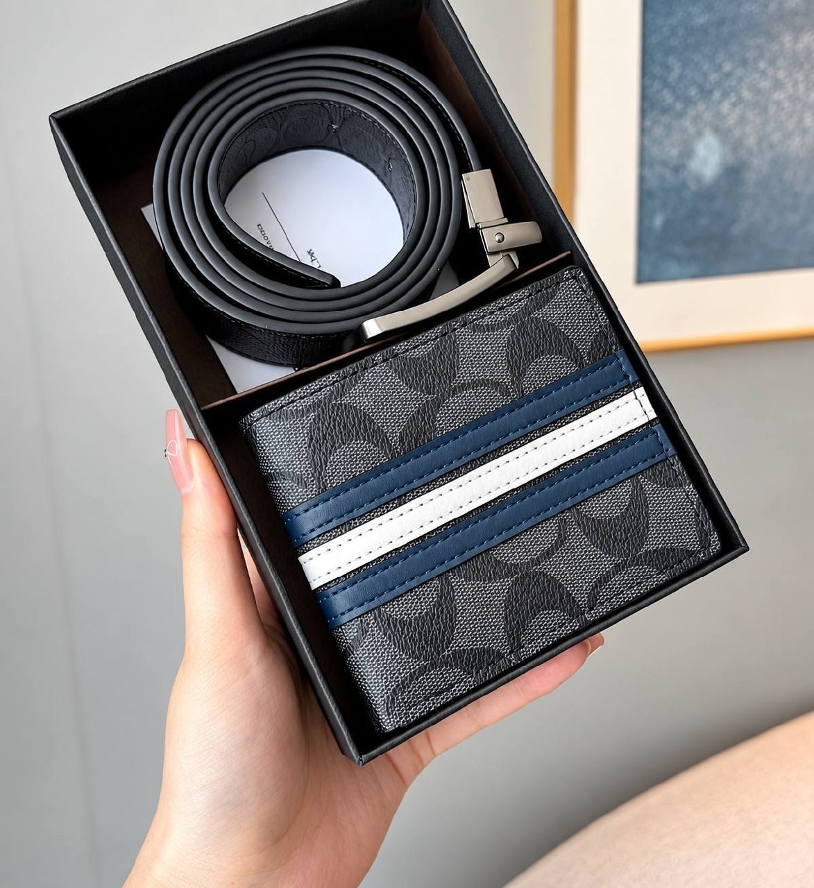 Coffret Portefeuille Et Ceinture Coach