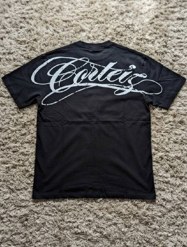 T-shirt Corteiz Script Logo Dos Noir