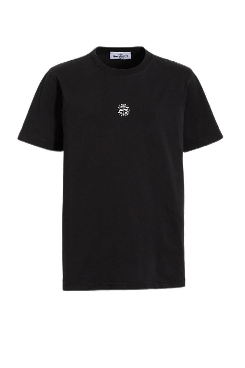 T-shirt Stone Island noir petit logo poitrine
