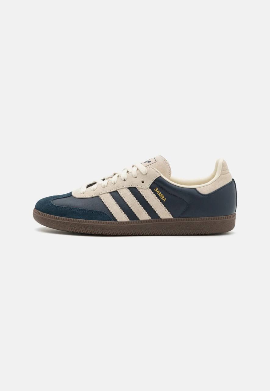 Baskets Adidas Samba OG bleu marine et beige