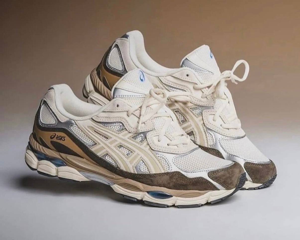 Baskets Asics Gel-NYC crème et marron