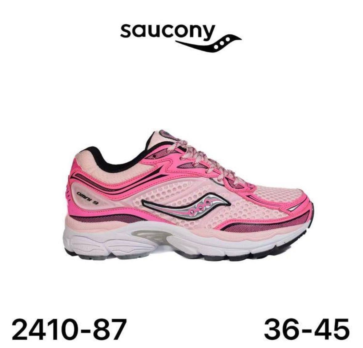 Baskets Saucony ProGrid Omni 9 roses et blanches