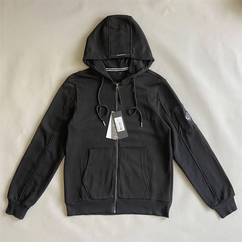 Sweat zippé à capuche C.P. Company Lens noir