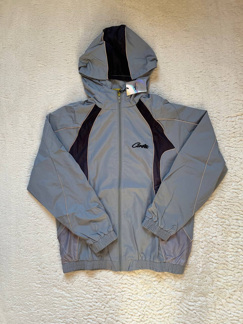 Veste à capuche zippée Corteiz grise
