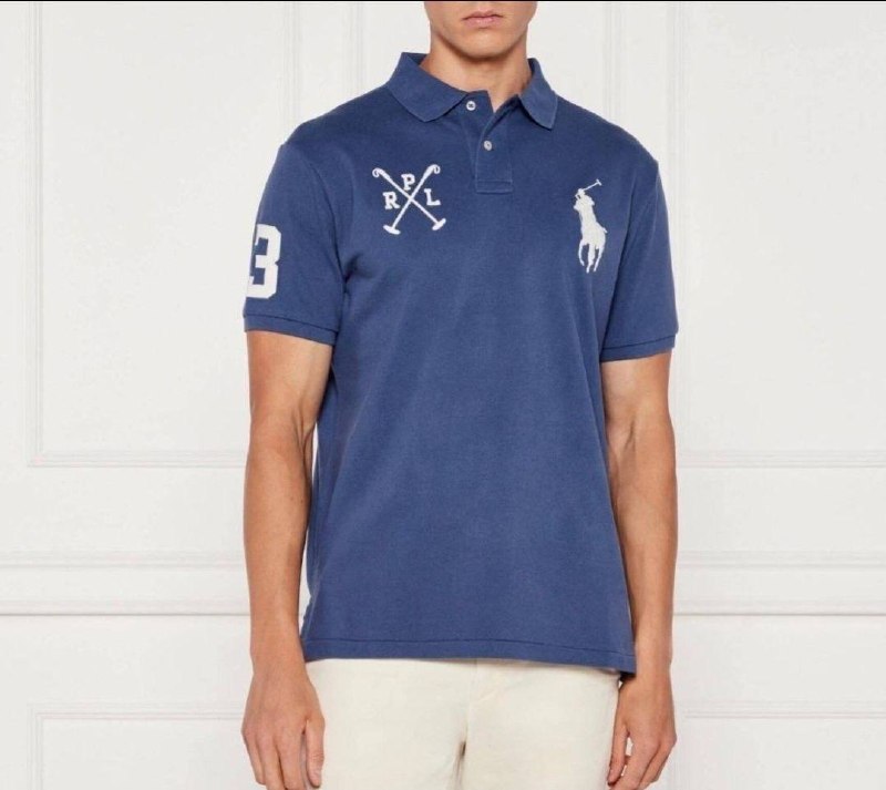 Polo Ralph Lauren bleu brodé Big Pony