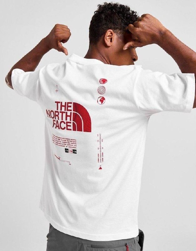 T-shirt The North Face blanc imprimé technique rouge